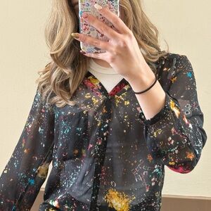 Women's Multicolor Sheer Top